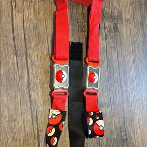2 Pokémon Poké Ball Belt – 38” Adjustable – Red & Black Trainer Style
